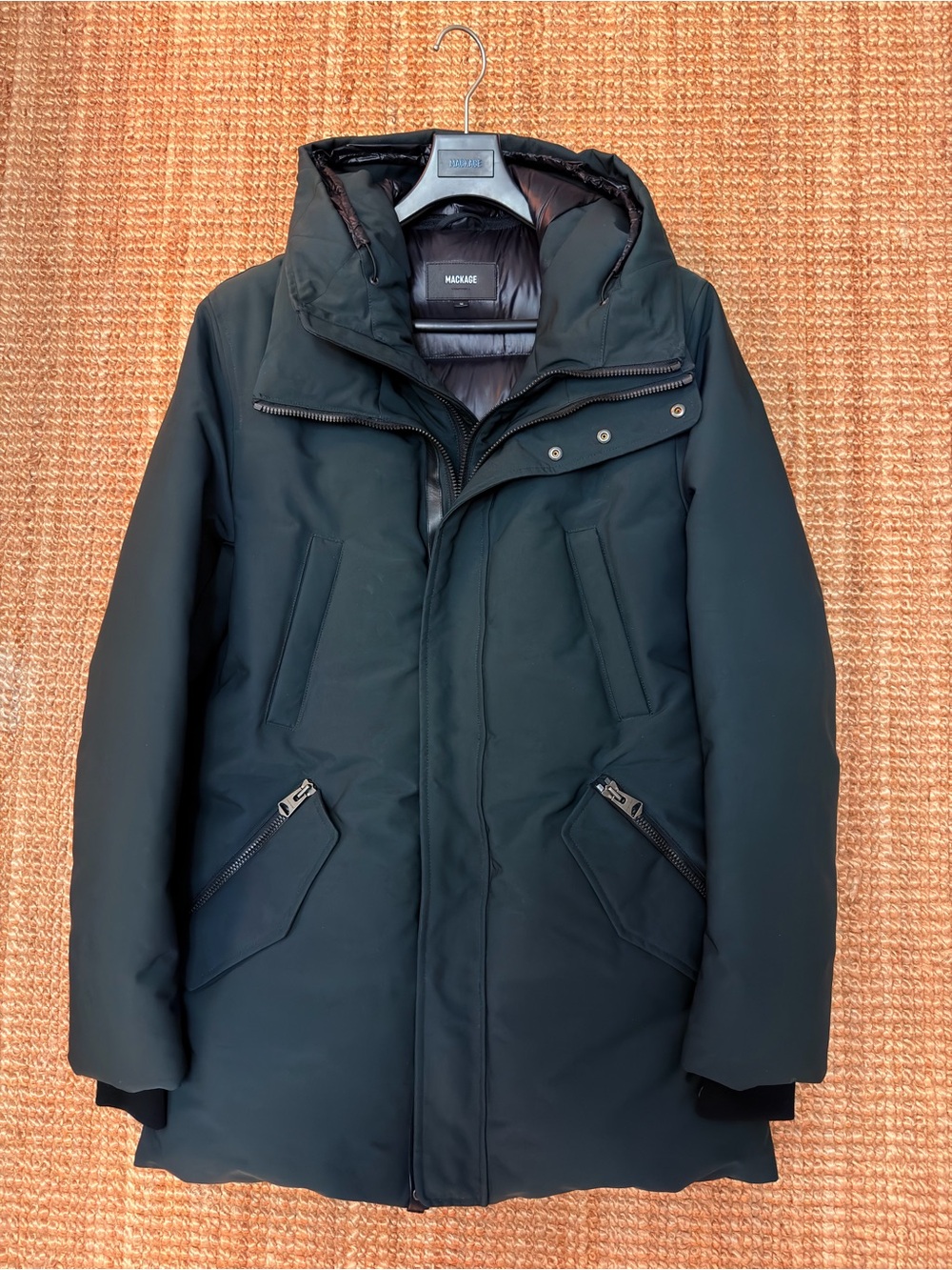 Mackage Men's Forest Green Hooded Puffer Coat ("Edward-NF" Down Parka)